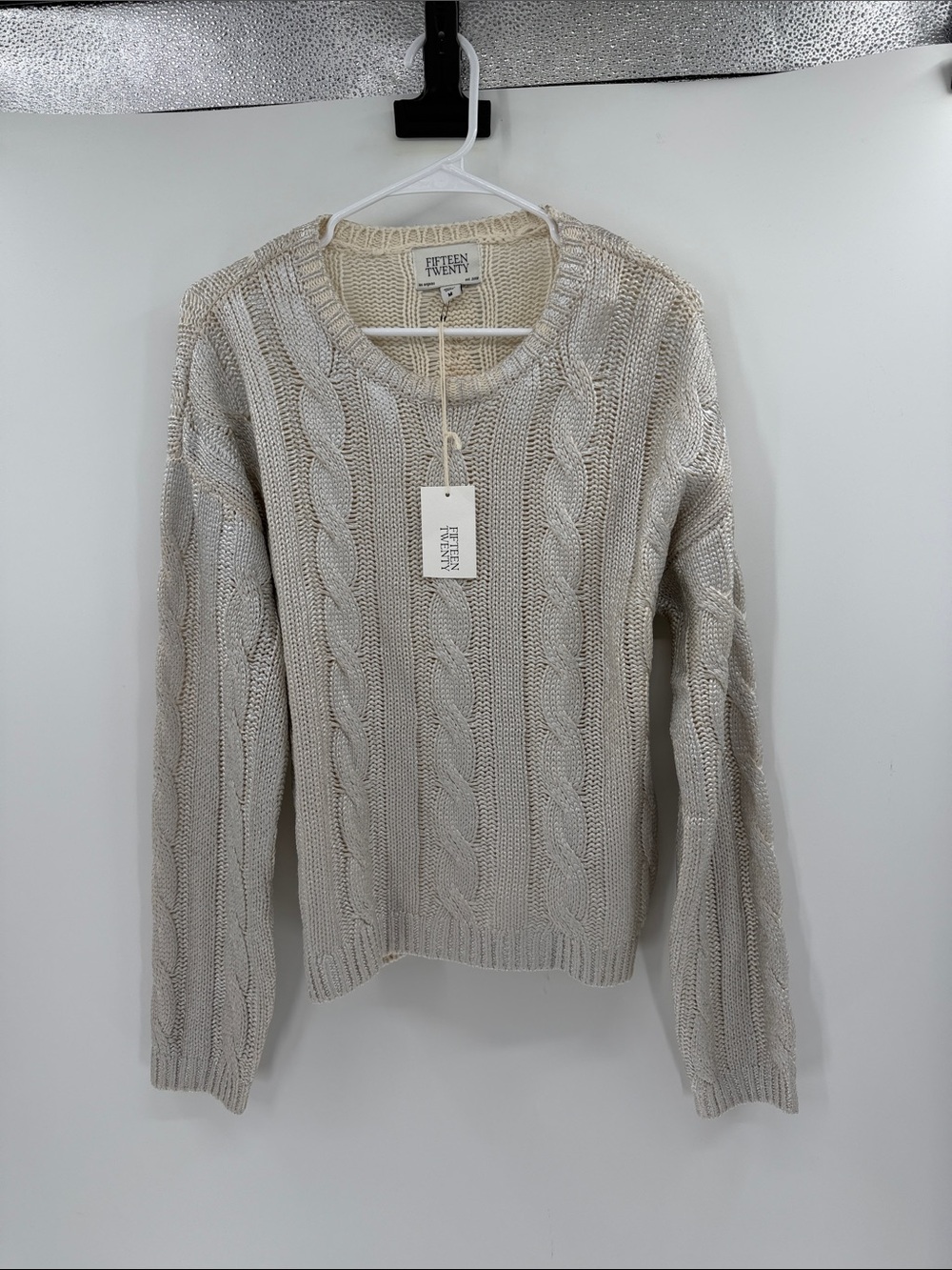Fifteen Twenty Women's Levie Sweater - Silver - Medium - New with tags